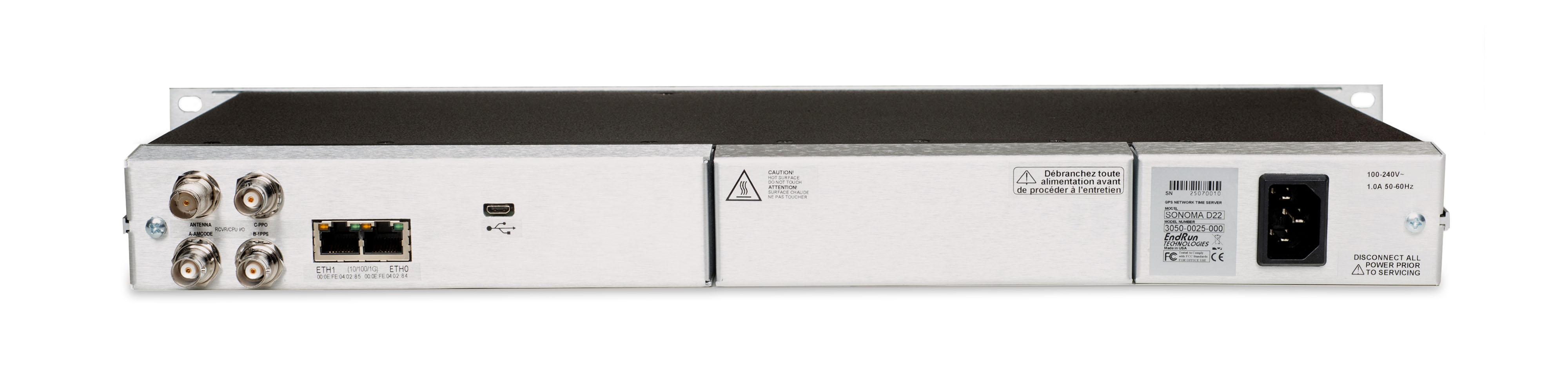 Sonoma GPS Network Time Server Rear Panel
